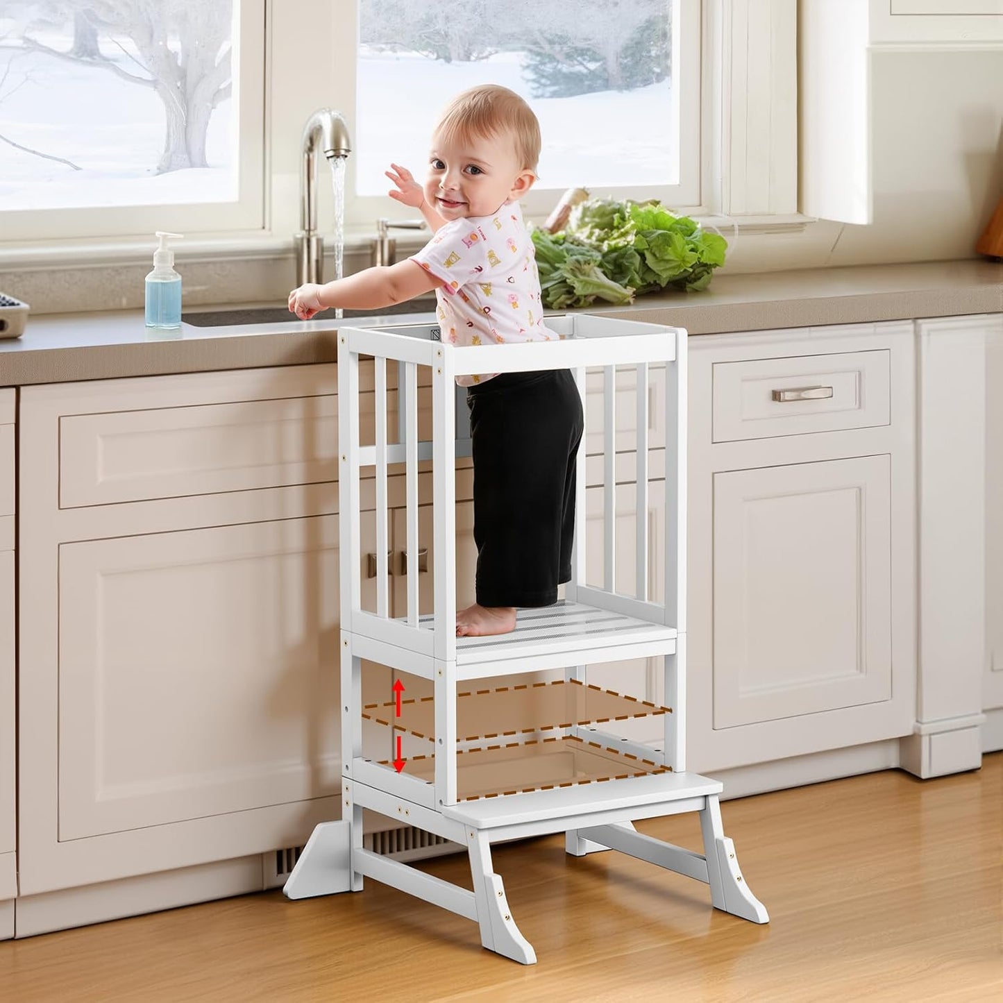 Kitchen Toddlers Step Stool Height Adjustable