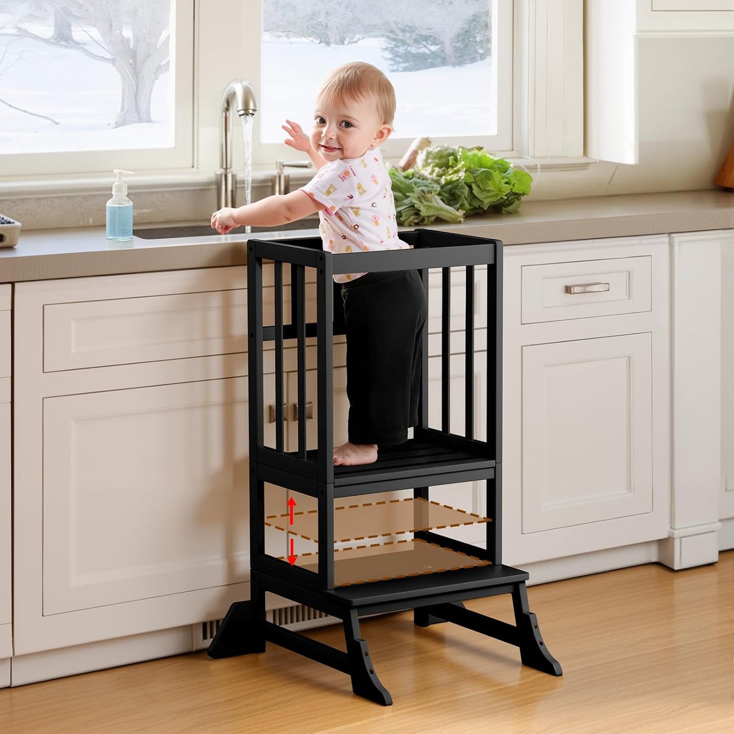 Kitchen Toddlers Step Stool Height Adjustable