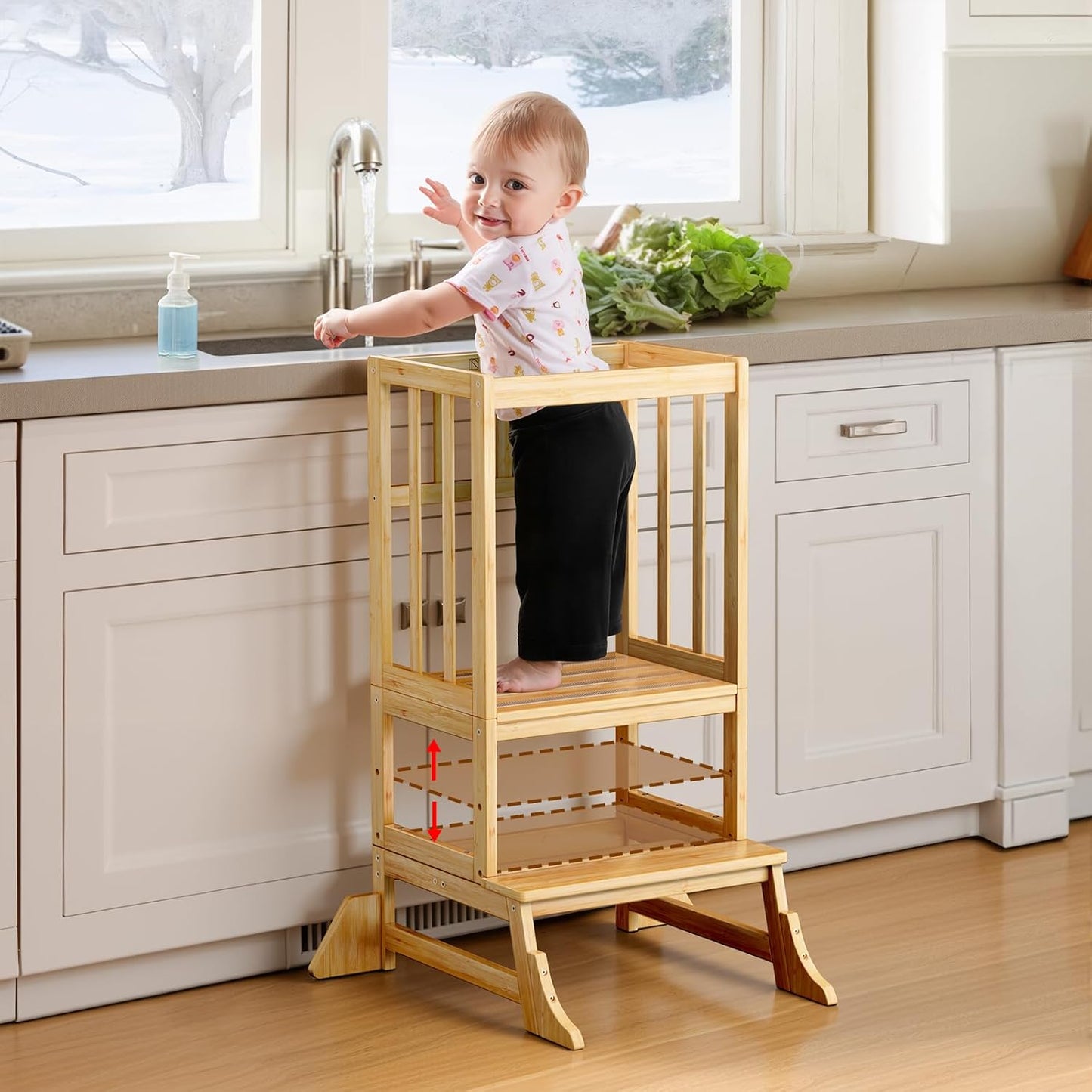 Kitchen Toddlers Step Stool Height Adjustable