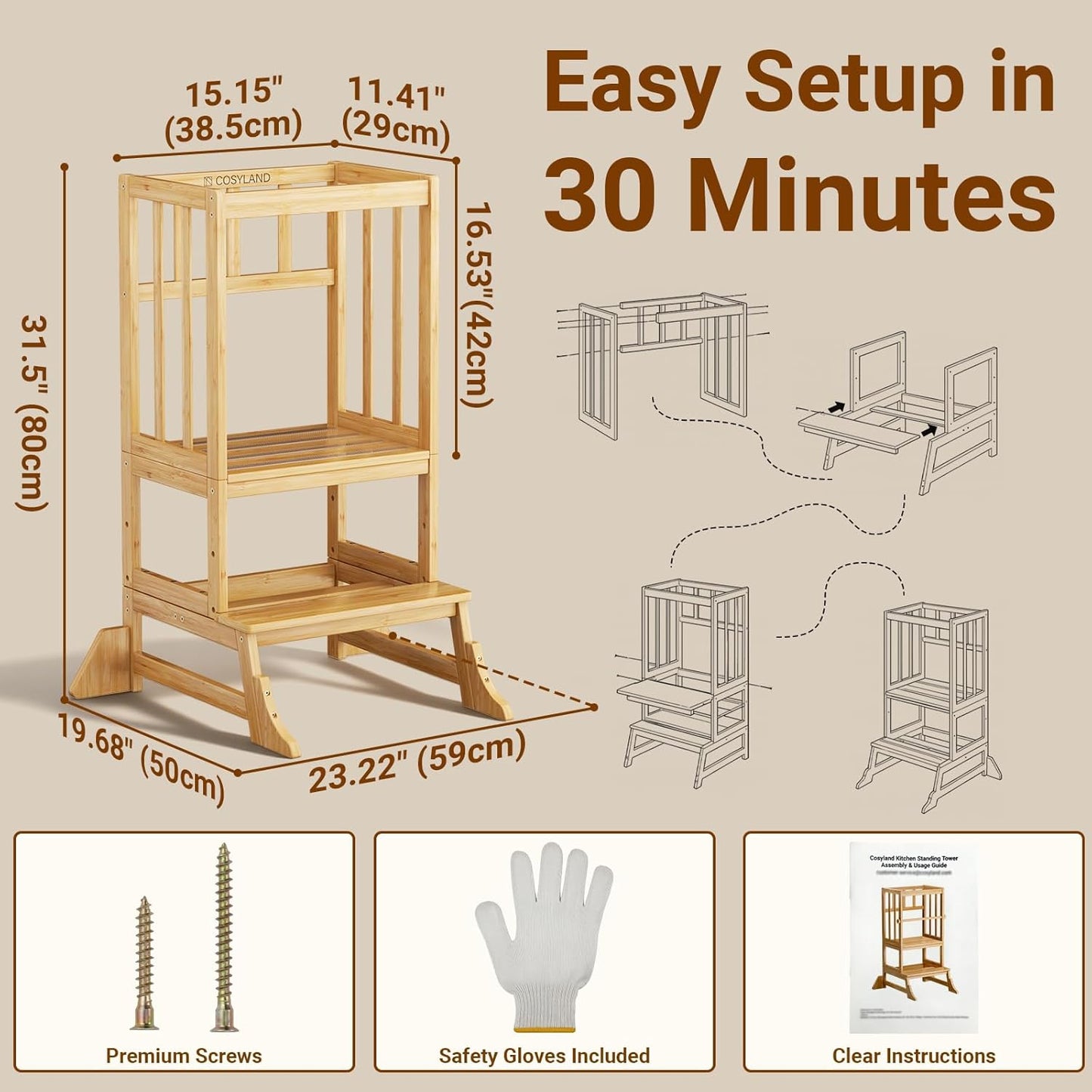 Kitchen Toddlers Step Stool Height Adjustable