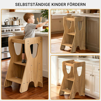 Height-adjustable Montessori Learning Tower with Anti-tip Protection