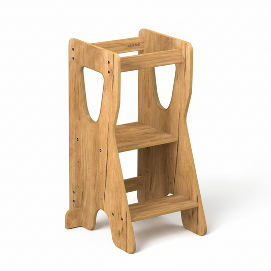 Height-adjustable Montessori Learning Tower with Anti-tip Protection