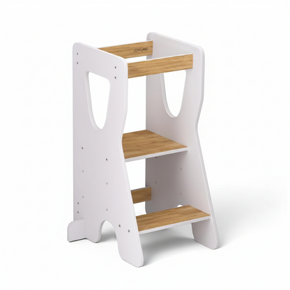 Height-adjustable Montessori Learning Tower with Anti-tip Protection