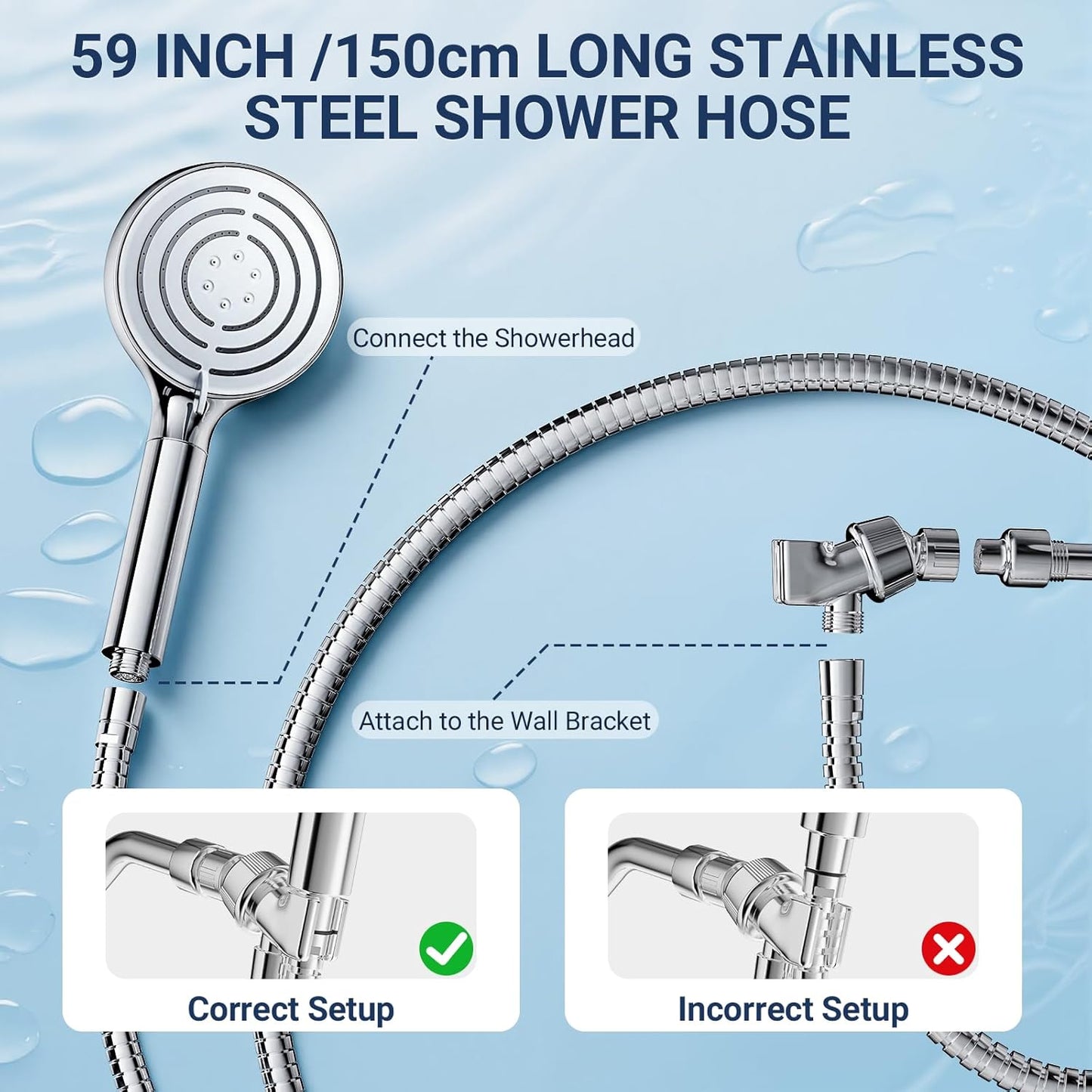 304 Stainless Steel Filtered Shower Head with Handheld