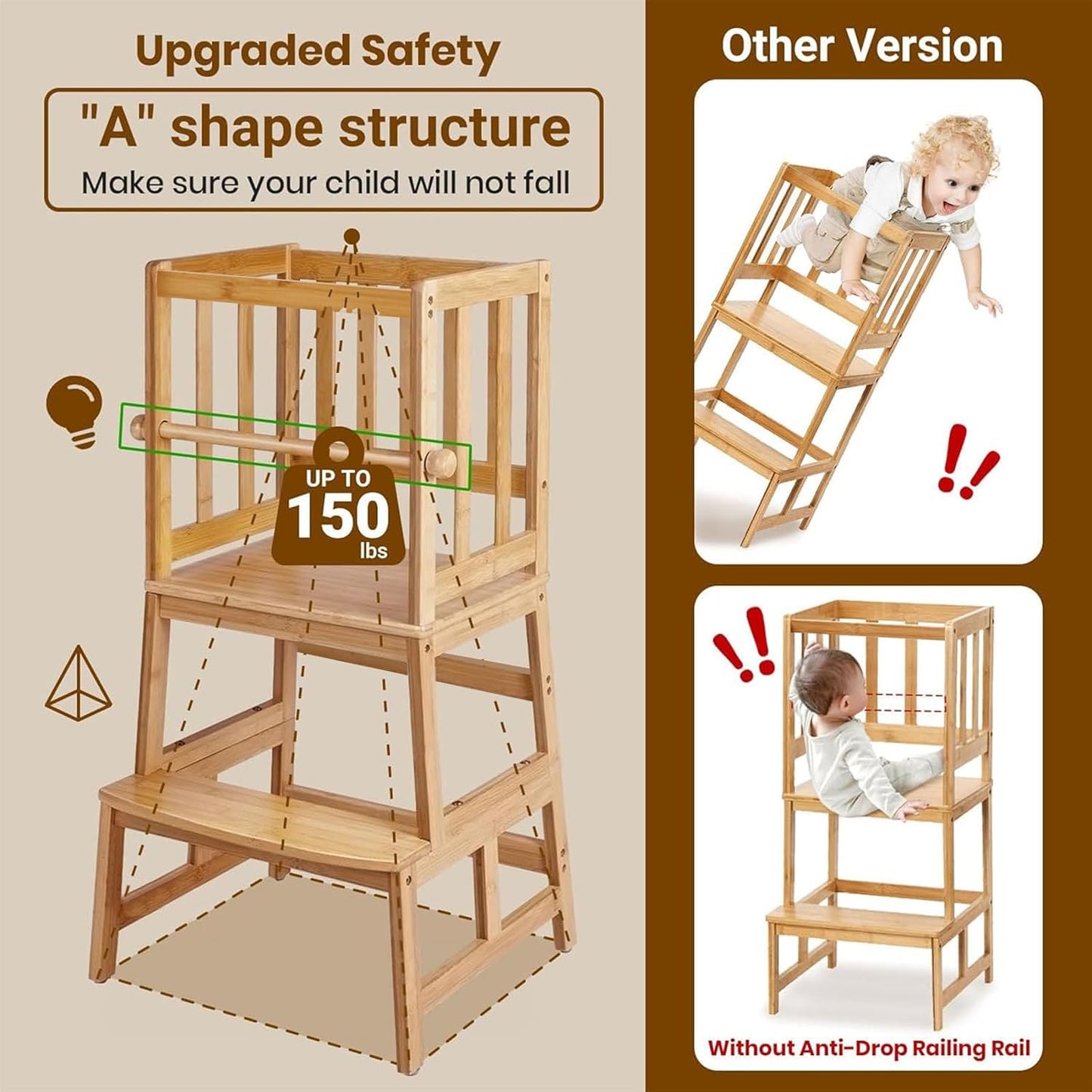 Kids Kitchen Standing Tower Step Stool Helper
