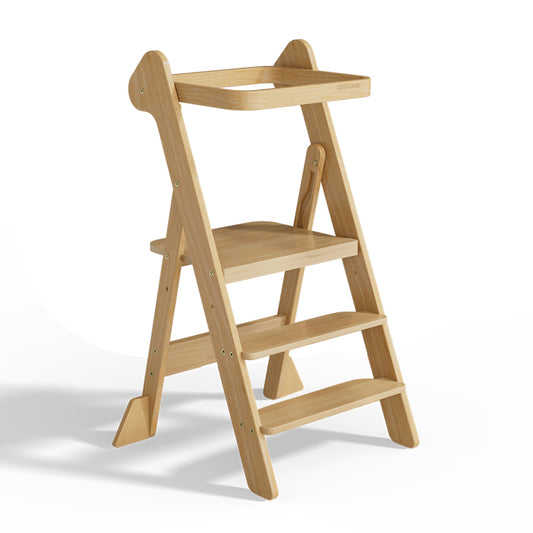 Adjustable Height Foldi Toddler Standing Tower with Net & Safety Feet