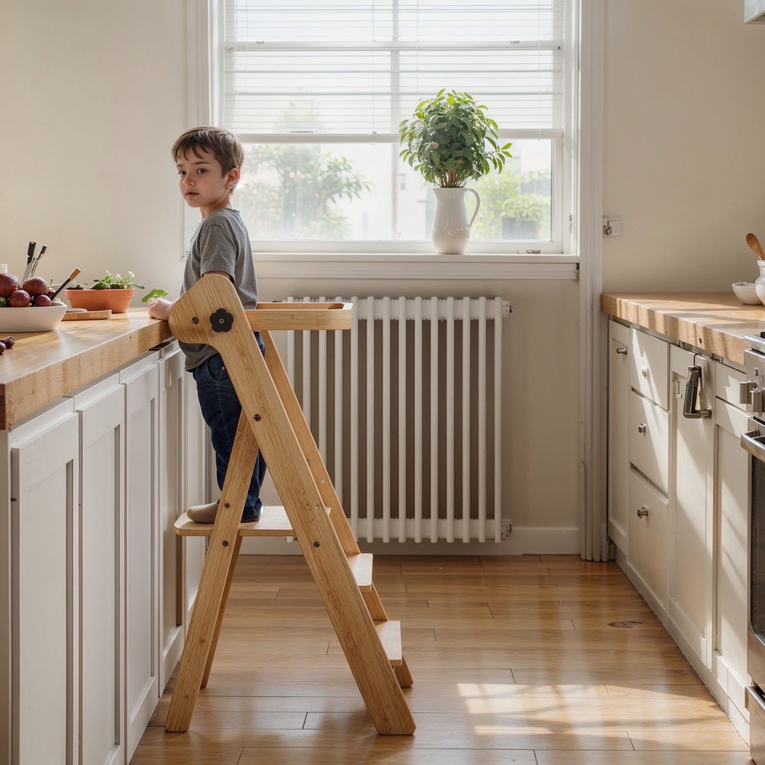COSYLAND foldable Toddler Standing Tower Adjustable Height