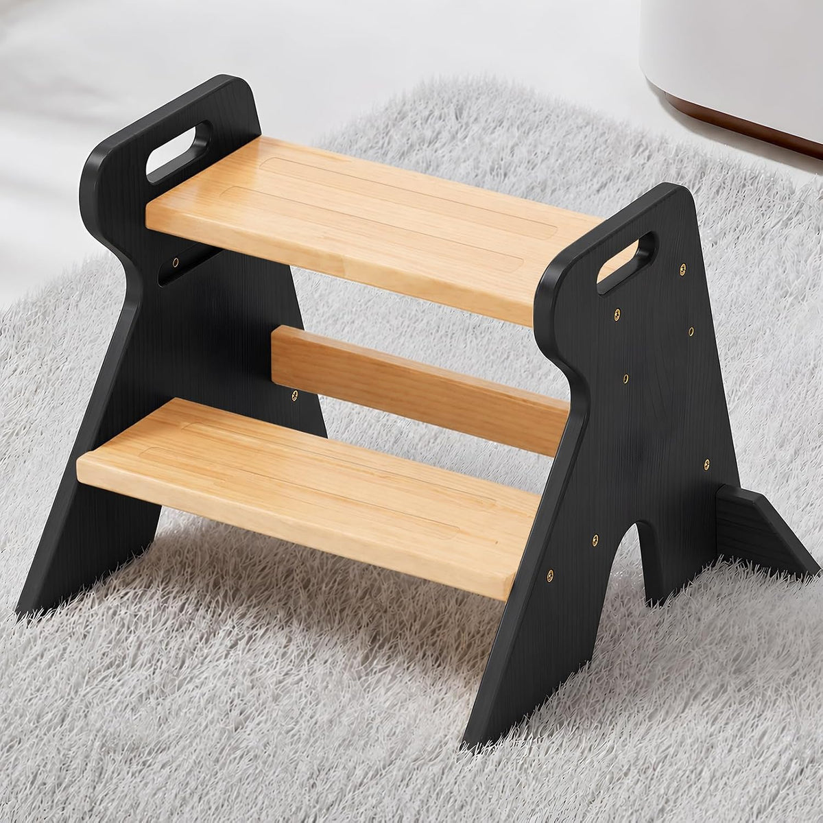 Wooden Toddler Step Stool for Kids Bathroom Kitchen 2 Tier