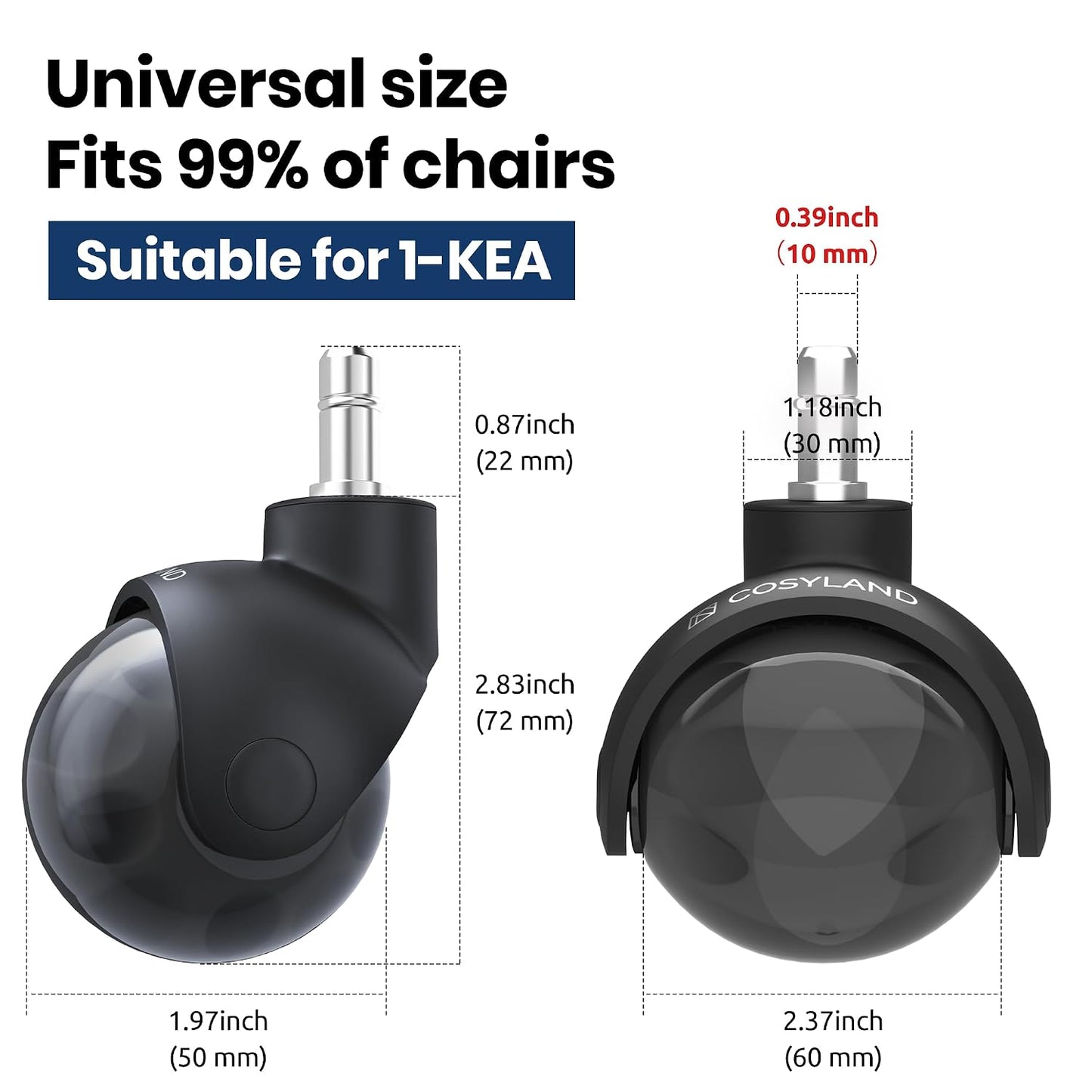 Heavy Duty Swivel Caster Wheels Set of 5