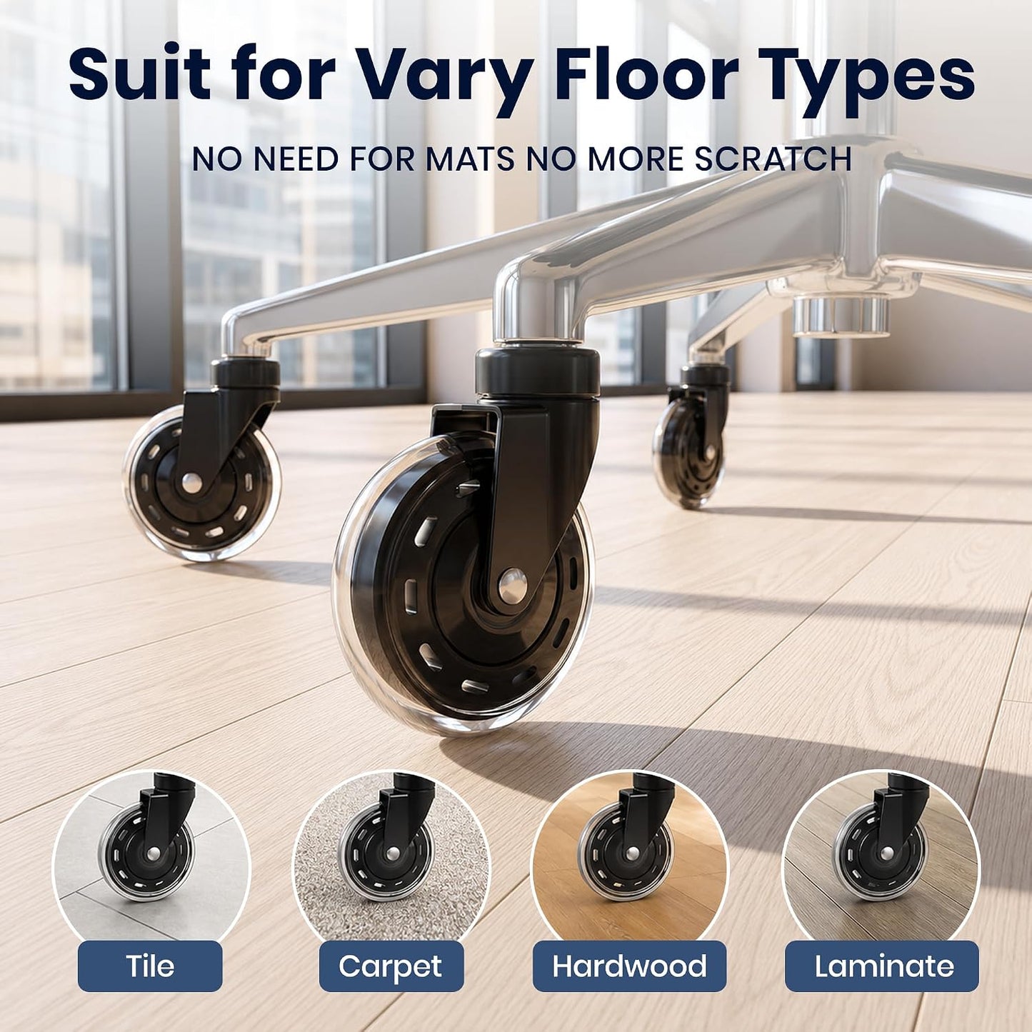 3 Inch Office Chair Caster Wheels Set of 5