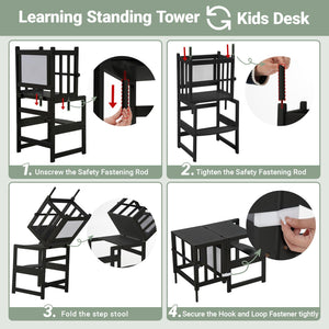 3-in-1 Multifunctional Toddler Standing Tower