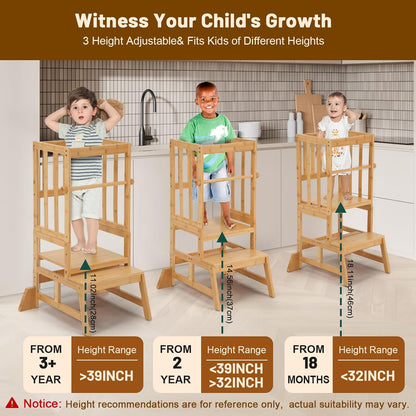 Adjustable Kids Toddler Standing Tower - Upgraded