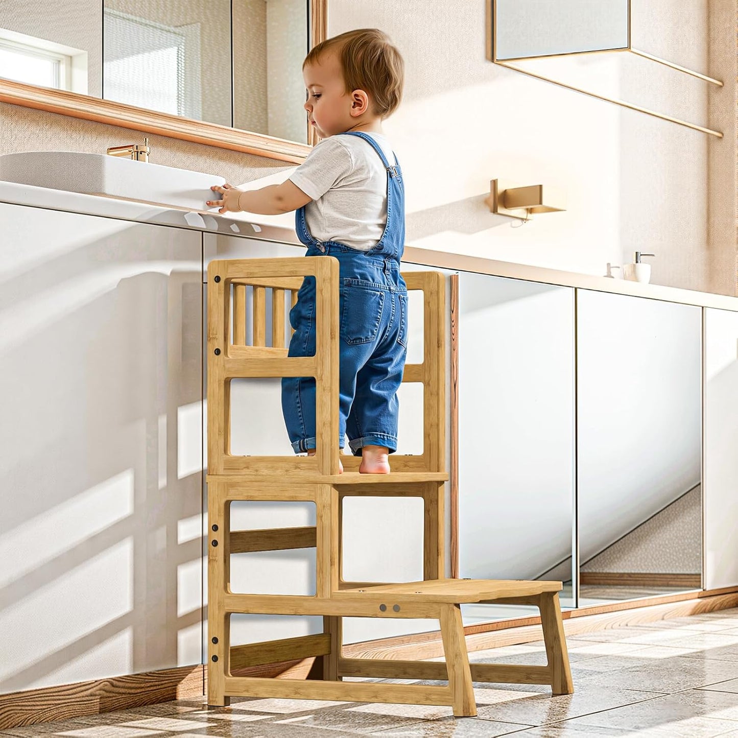Toddler Step Stool with Armrest