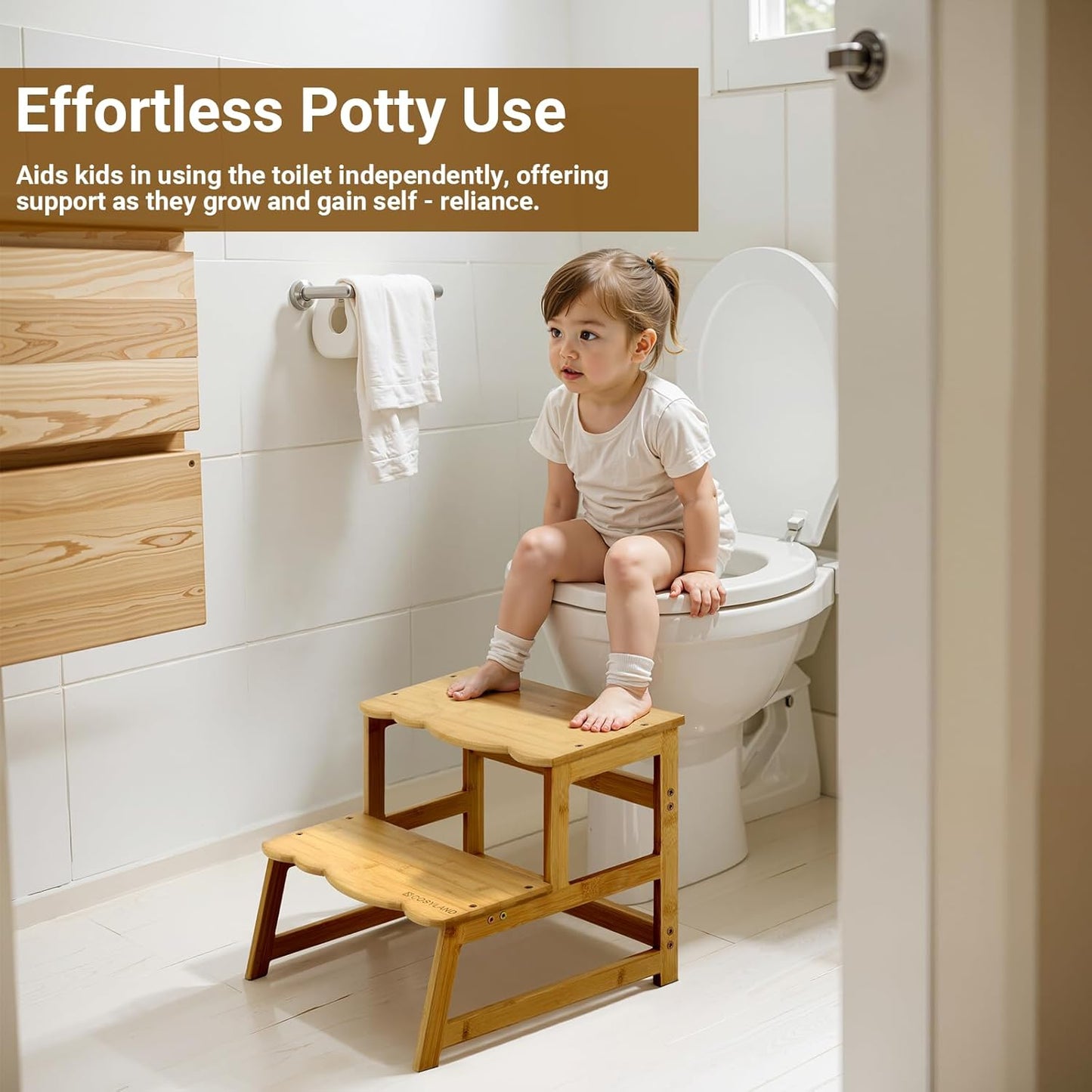 Toddler Step Stool with Armrest