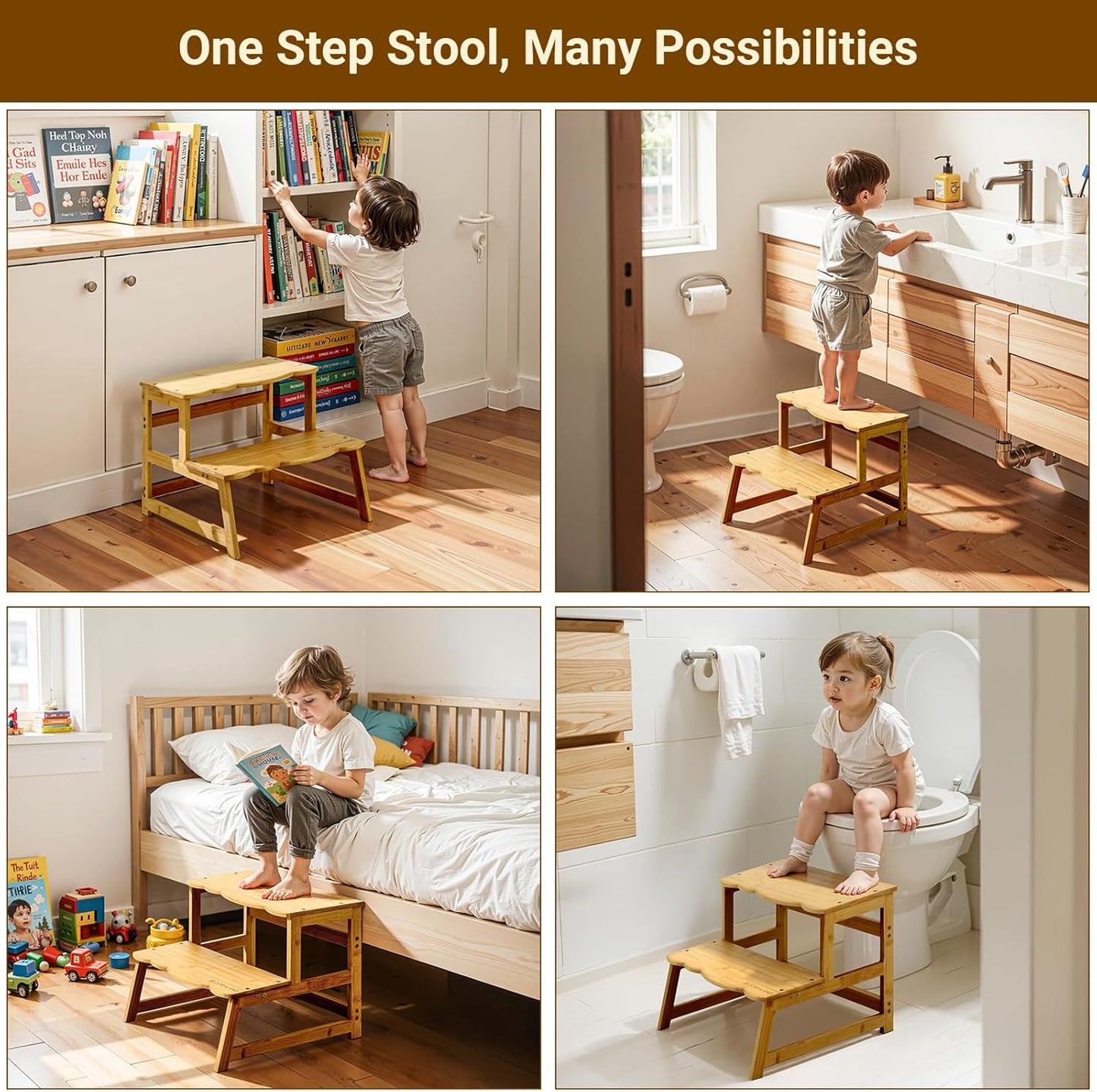 Toddler Step Stool with Armrest