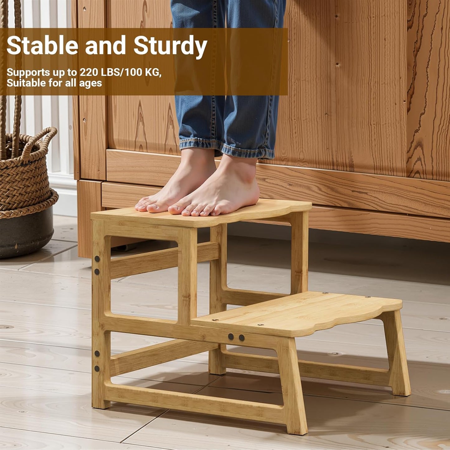 Toddler Step Stool with Armrest