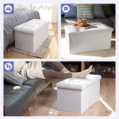 Foldable Ottoman Bench with Storage