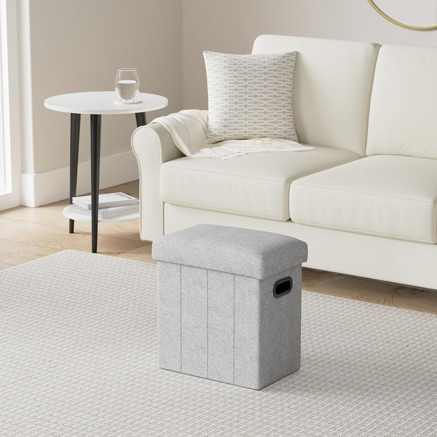 Ottoman with Storage Collapsible Fabric
