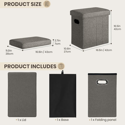 Ottoman with Storage Collapsible Fabric