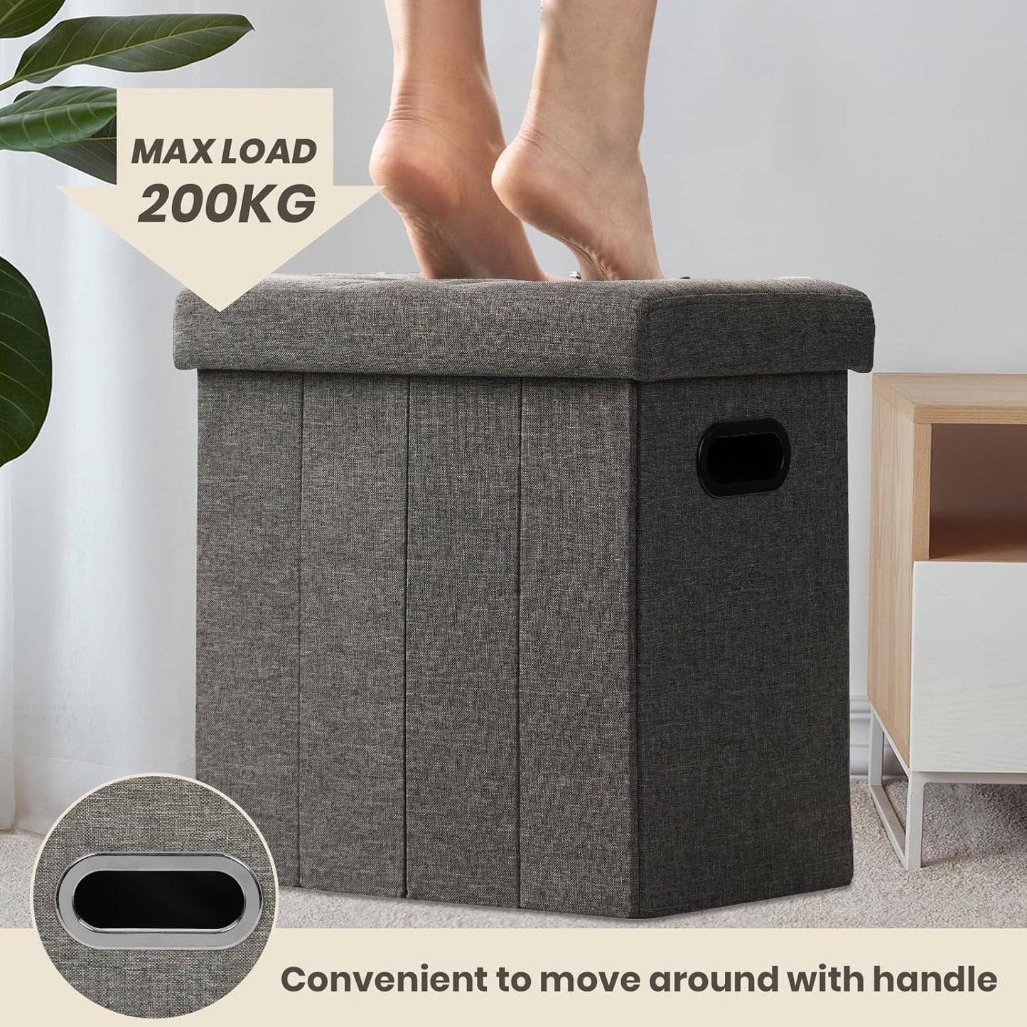 Ottoman with Storage Collapsible Fabric