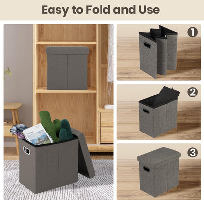 Ottoman with Storage Collapsible Fabric