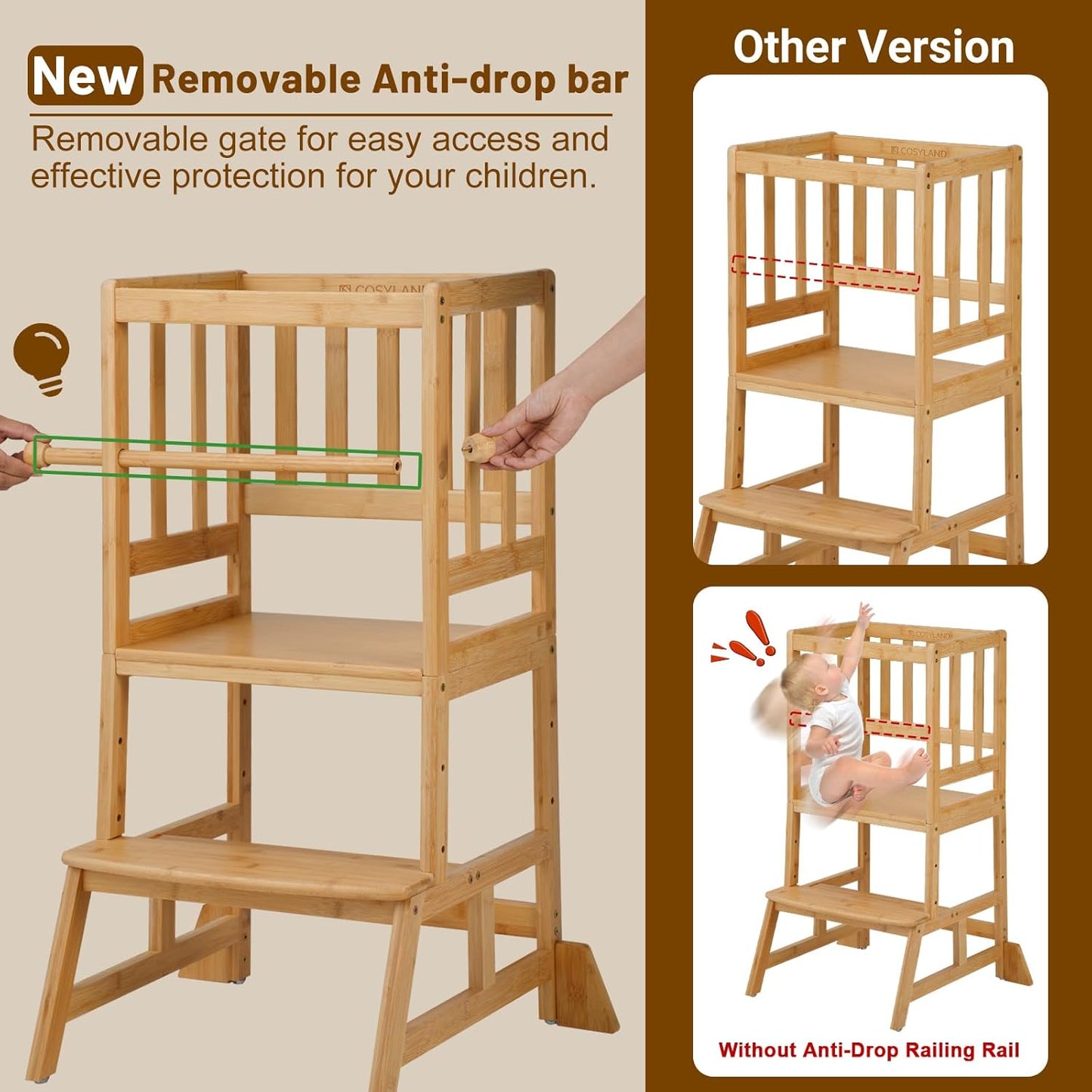 Adjustable Kids Toddler Standing Tower - Standard