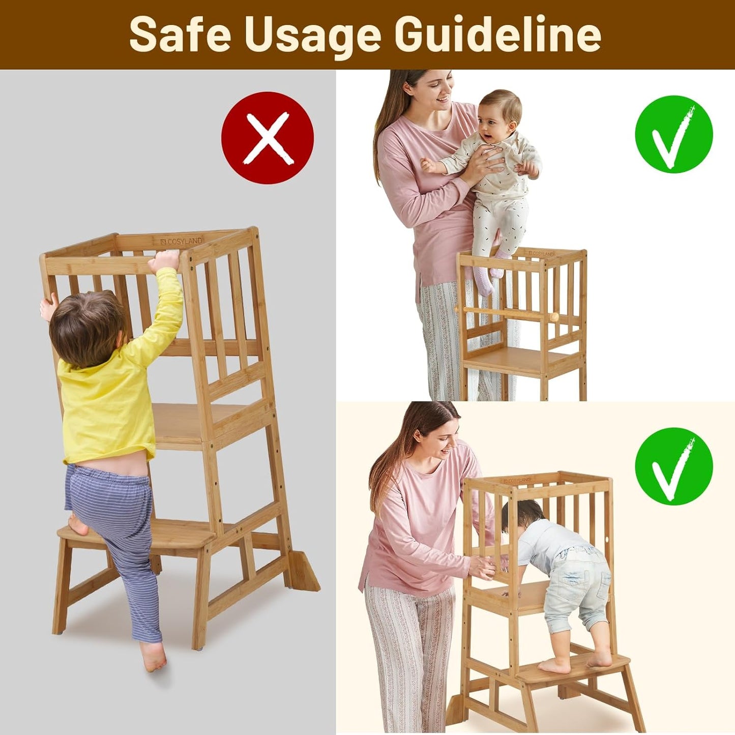 Adjustable Kids Toddler Standing Tower - Standard