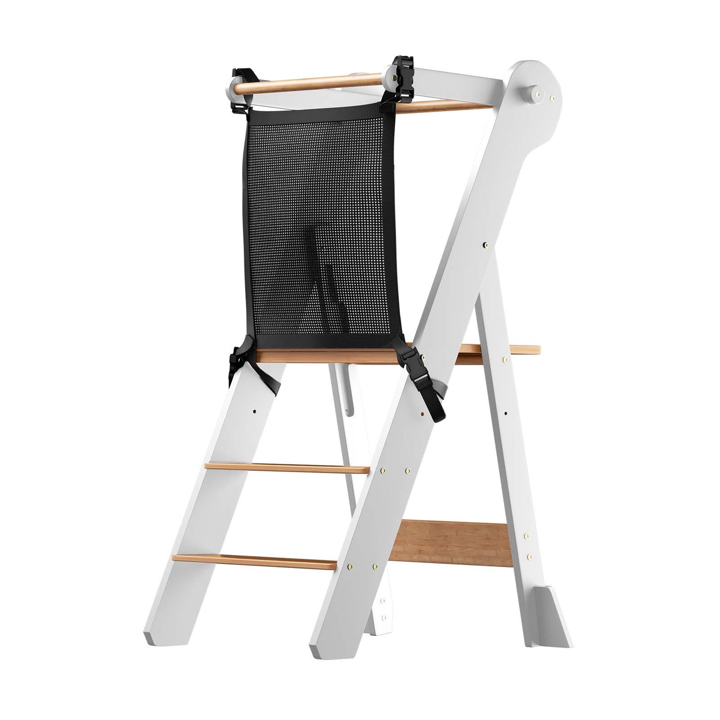 Adjustable Height Foldable Toddler Standing Tower with Safety Net