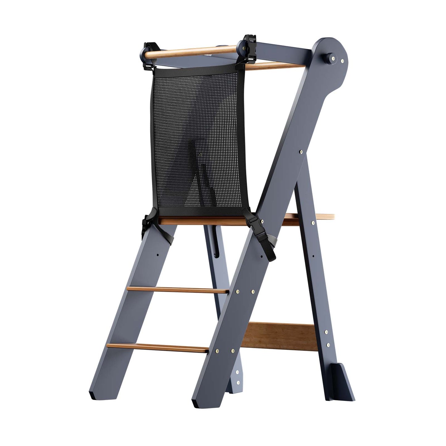 Adjustable Height Foldable Toddler Standing Tower with Safety Net
