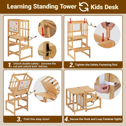 3-in-1 Toddler Standing Tower with Whiteboard