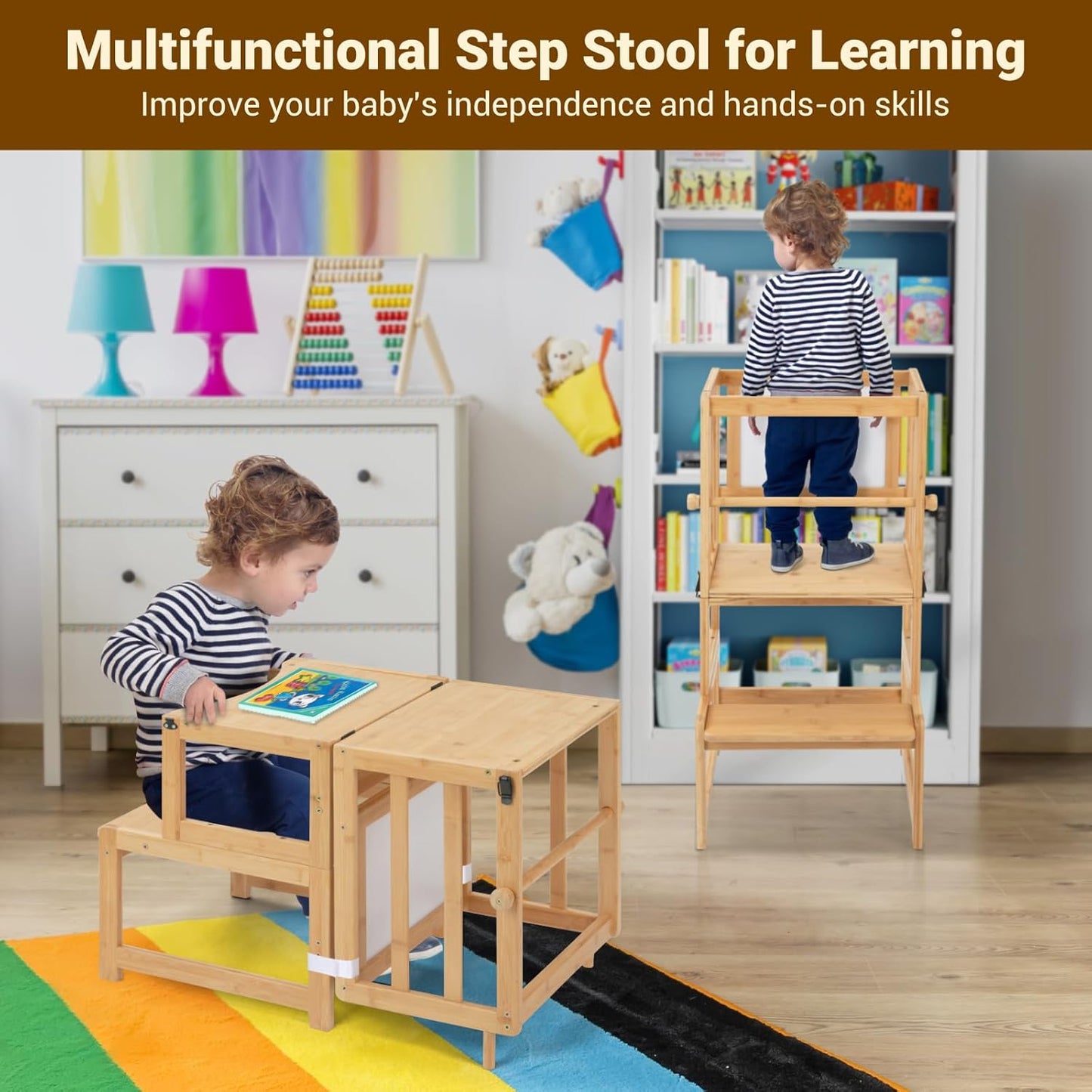 3-in-1 Toddler Standing Tower with Whiteboard