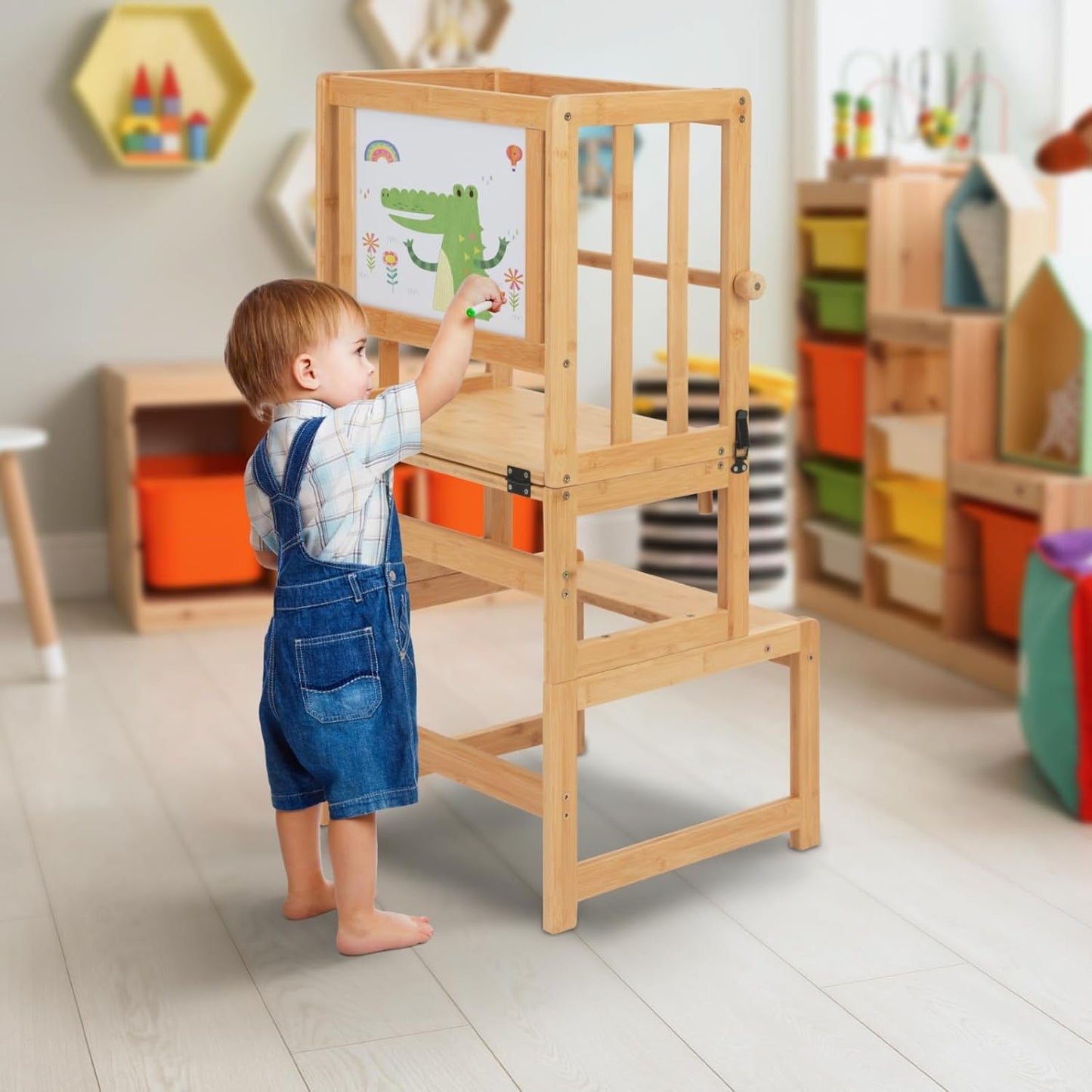 3-in-1 Toddler Standing Tower with Whiteboard