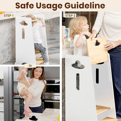 Toddler Standing Tower Paintless - 3 Levels Height Adjustable
