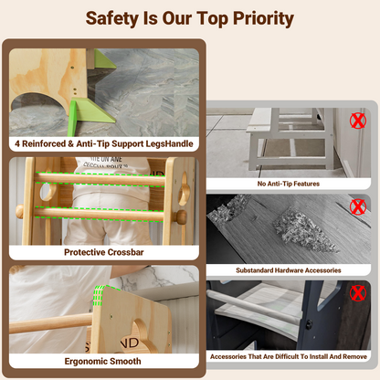 3 Levels Height Adjustable Toddler Standing Tower Paintless