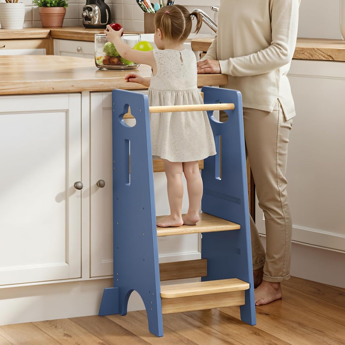 3 Levels Adjustable Kids Learning Stool for Kitchen Stool