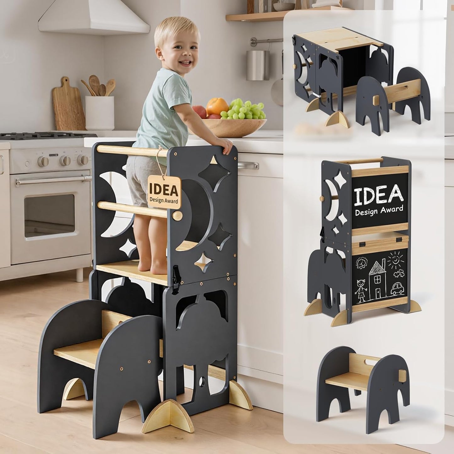 4-in-1 Toddler Kitchen Stool Helper