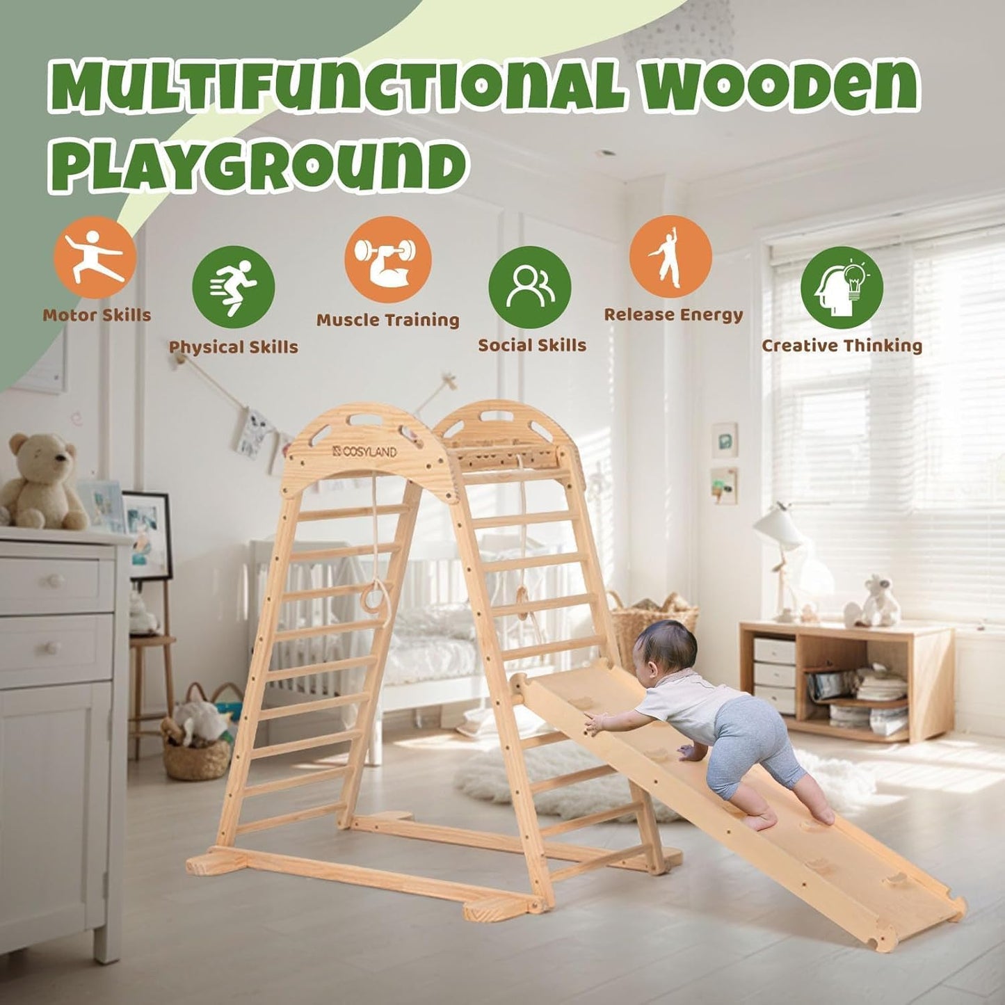 7 in 1 Toddler Climbing Toys Indoor Playground