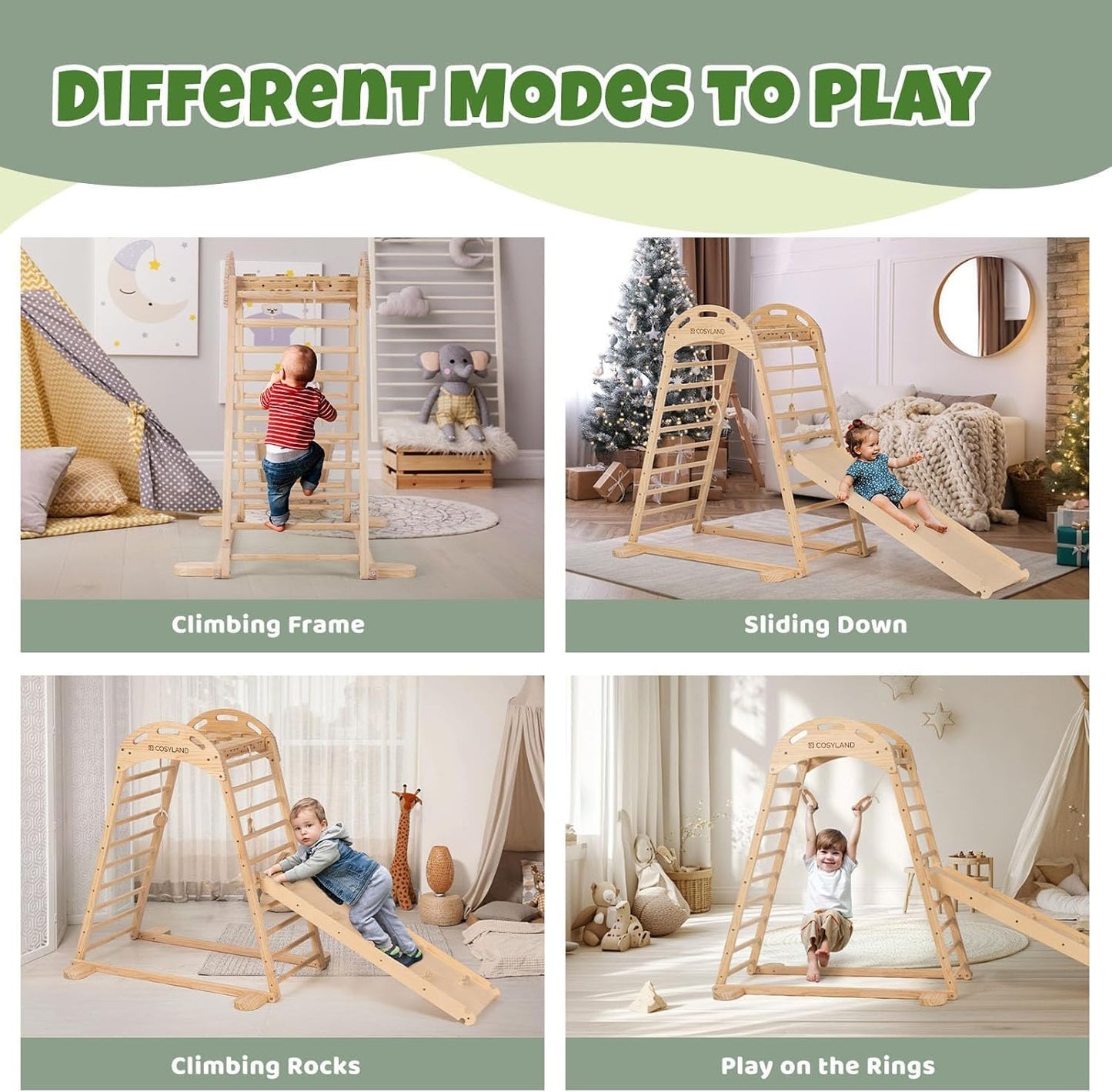 7 in 1 Toddler Climbing Toys Indoor Playground