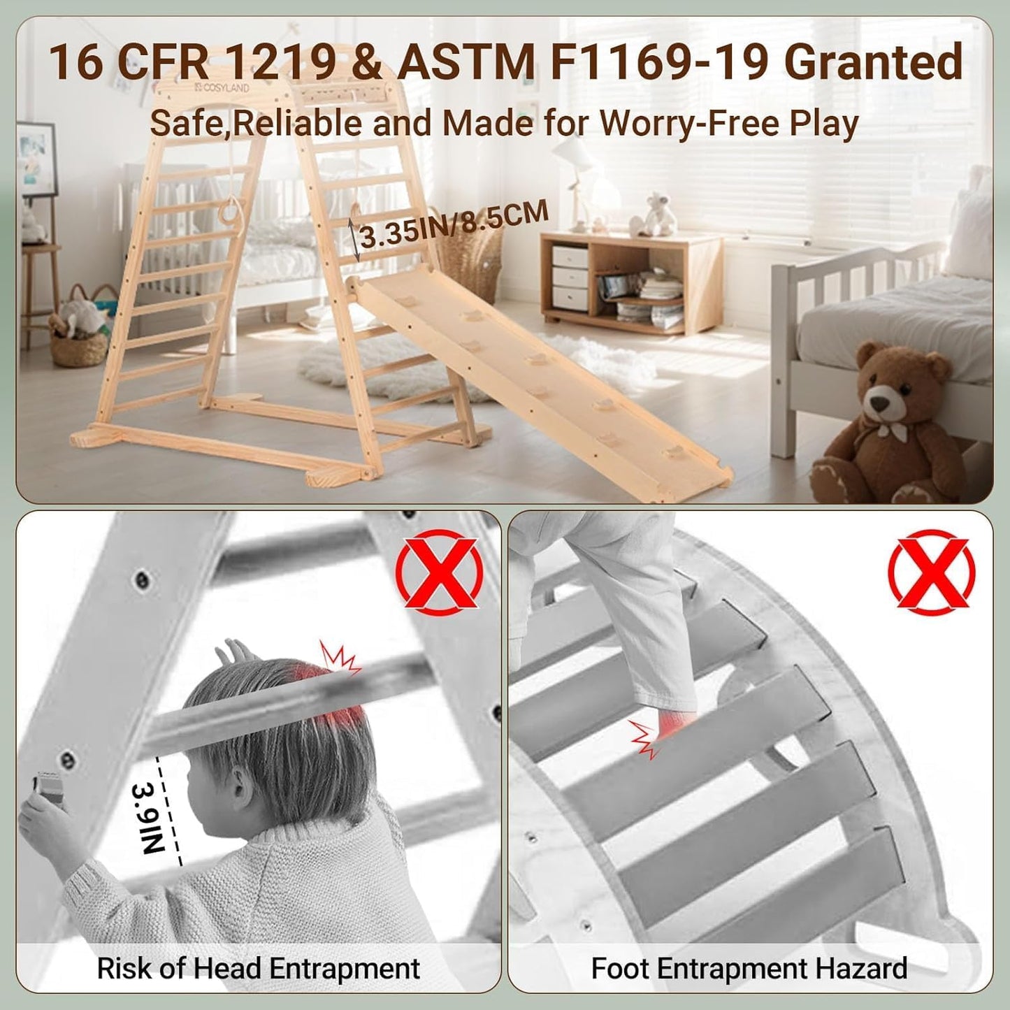 7 in 1 Toddler Climbing Toys Indoor Playground