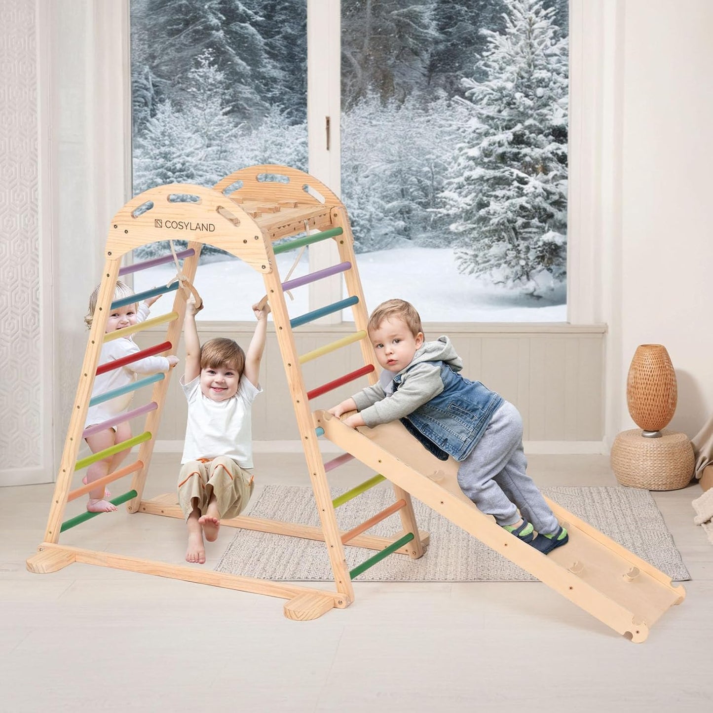 7 in 1 Toddler Climbing Toys Indoor Playground