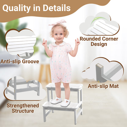 Kitchen Bamboo Toddler Two Step Stool