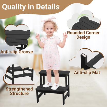 Kitchen Bamboo Toddler Two Step Stool