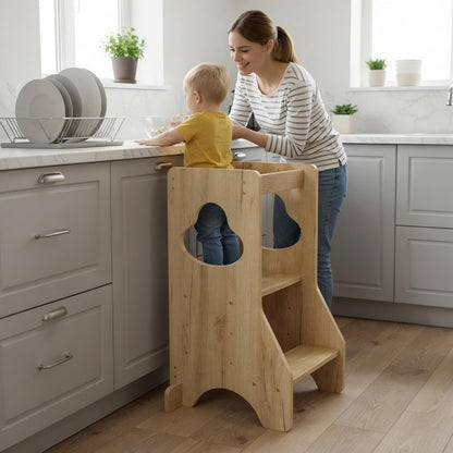 Wooden Step Stool Learning Helper