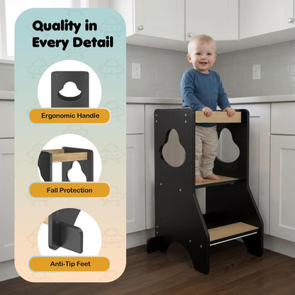 Wooden Step Stool Learning Helper