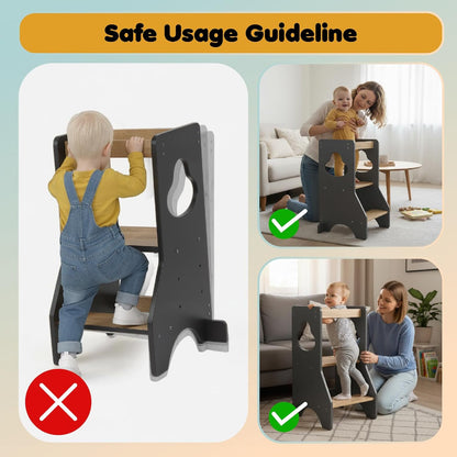 Wooden Step Stool Learning Helper