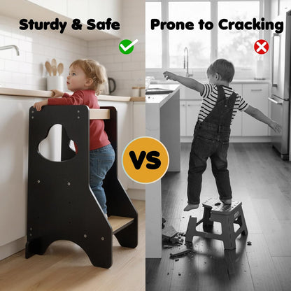 Wooden Step Stool Learning Helper