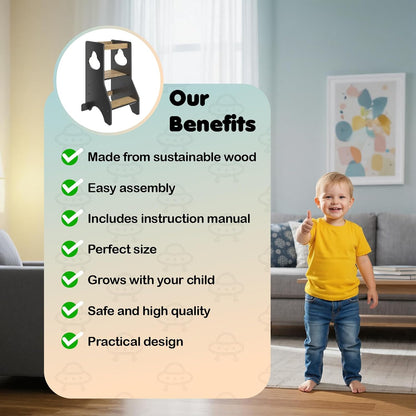 Wooden Step Stool Learning Helper