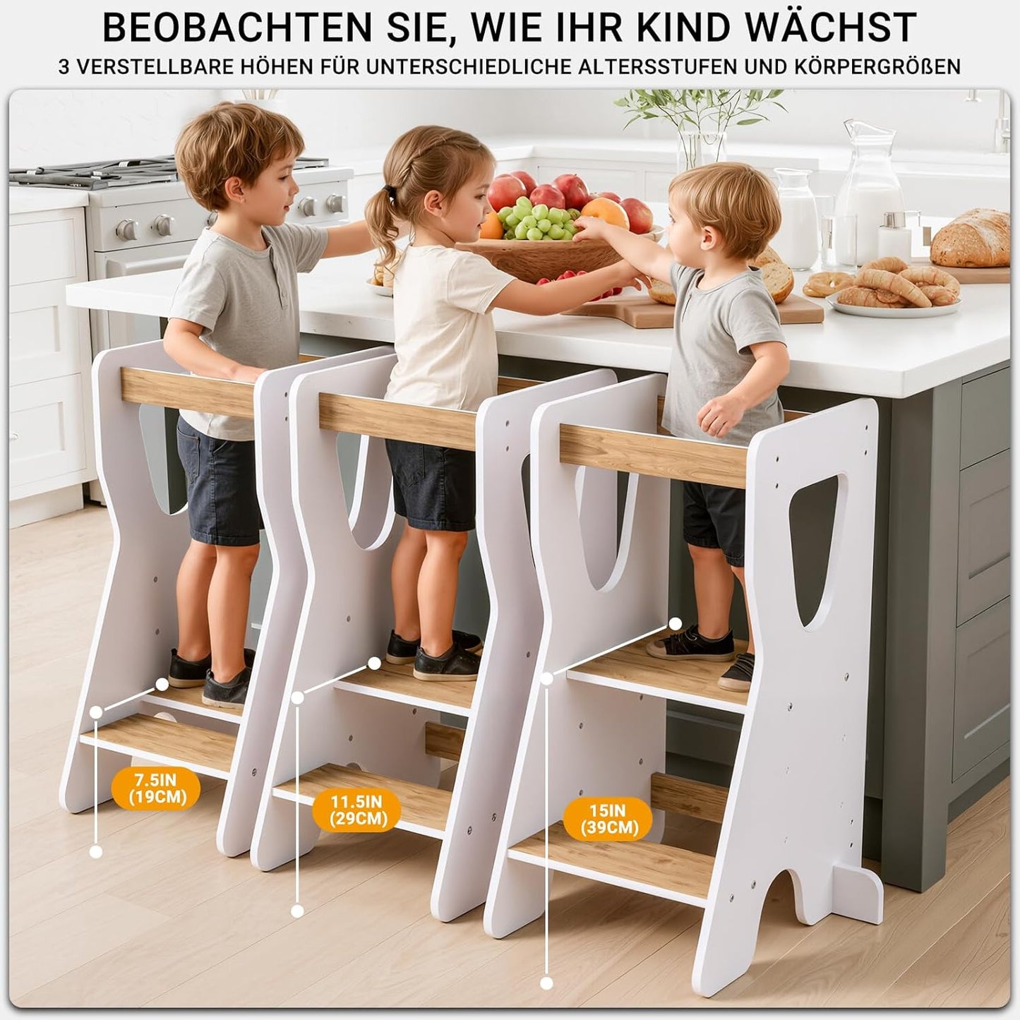 Height-adjustable Learning Tower for ages 1 and up