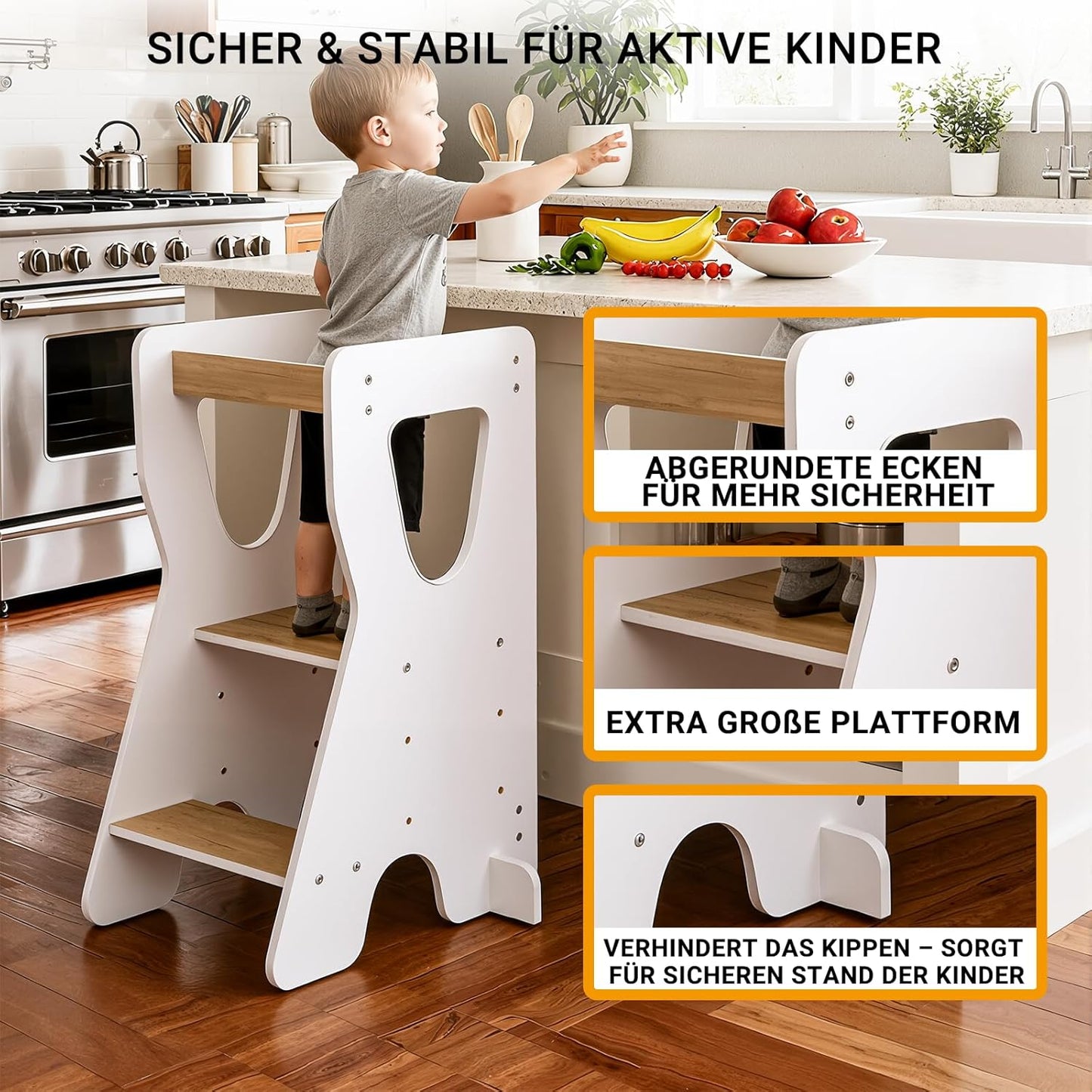 Height-adjustable Learning Tower for ages 1 and up