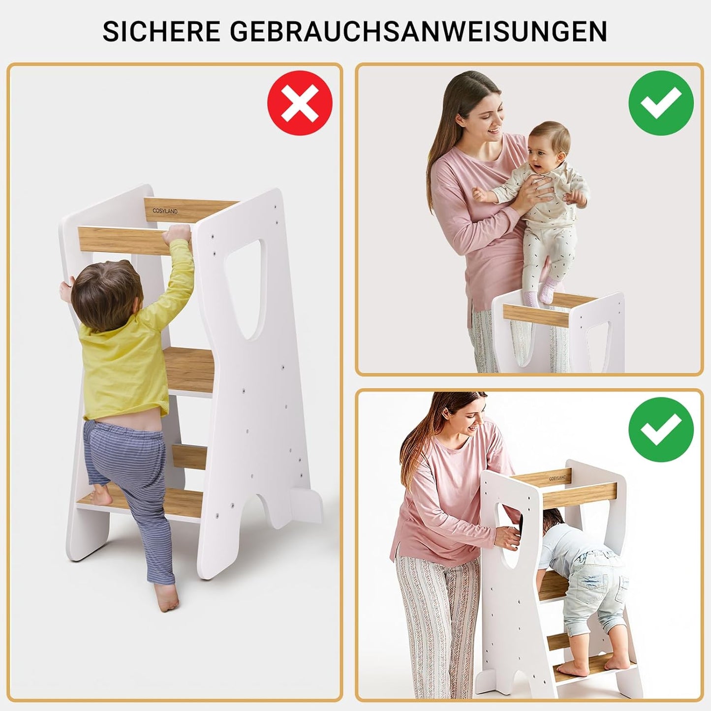 Height-adjustable Learning Tower for ages 1 and up